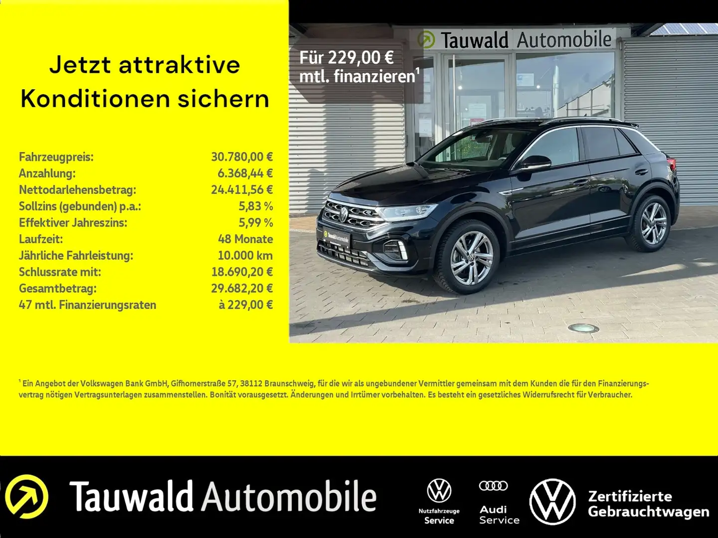 Volkswagen T-Roc 2.0 TDI DSG R-Line AHK/RFK/LED/DCP/ACC Noir - 1
