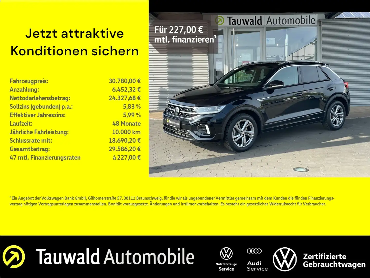 Volkswagen T-Roc 2.0 TDI DSG R-Line AHK/RFK/LED/DCP/ACC Noir - 1