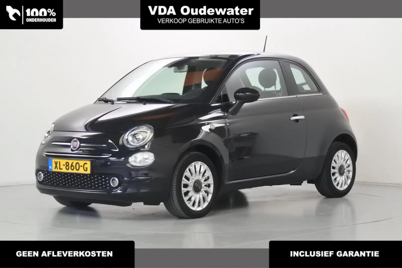 Fiat 500 1.2 Lounge Cruise PDC Carplay Zwart - 1