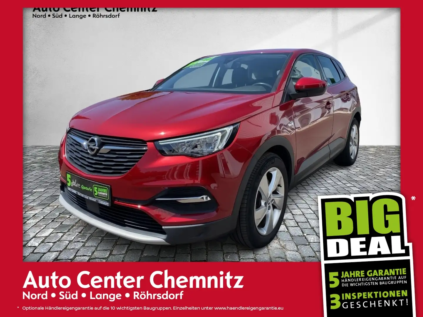 Opel Grandland AT8 Elegance LED/Navi/Ergo/Kamera Rot - 1