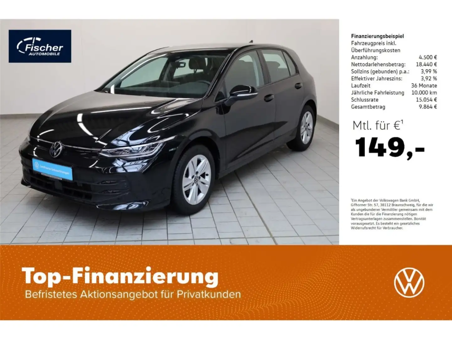 Volkswagen Golf 1.5 TSI Life Schwarz - 1