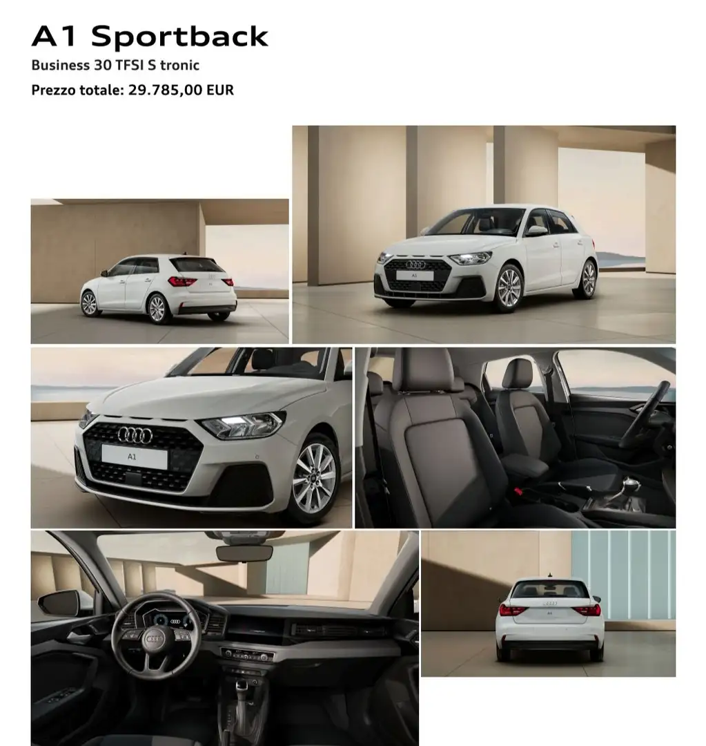 Audi A1 A1 Sportback 30 1.0 tfsi Business 116cv s-tronic Bianco - 1
