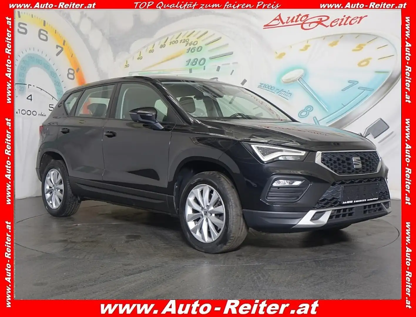 SEAT Ateca 2,0 Style TDI DSG *TEILLEDER, ACC, NAVI, AHK* Schwarz - 1