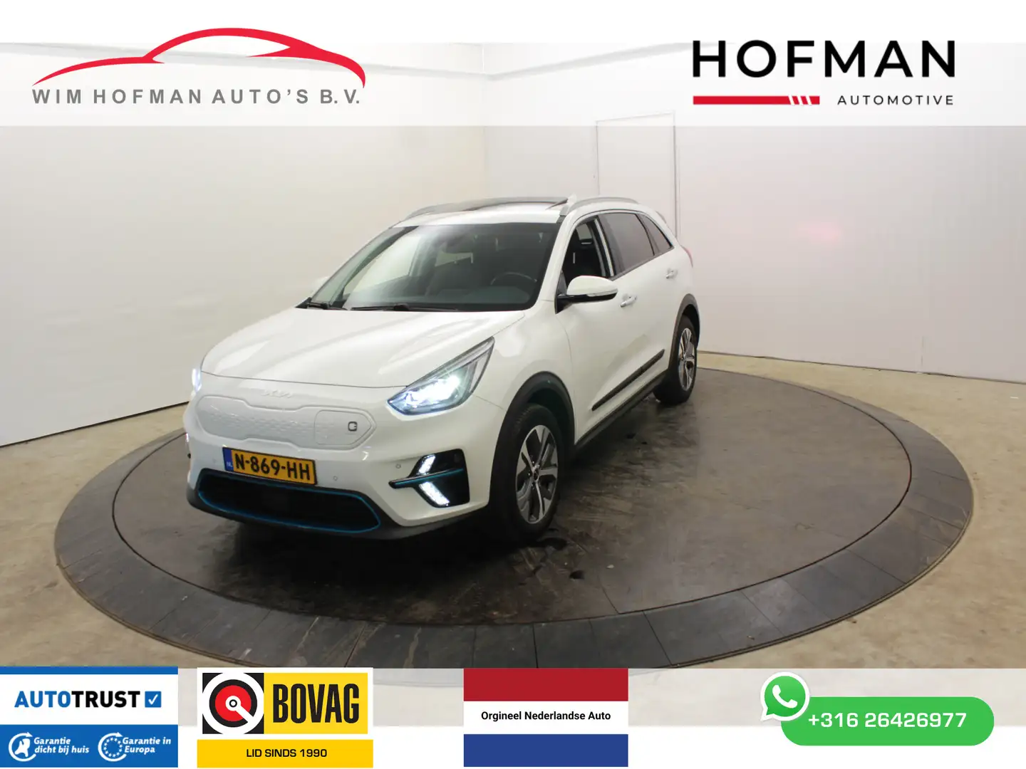 Kia e-Niro DynamicPlusLine 64 kWh SOH 93% Pano Cam Key-less W Blanc - 1