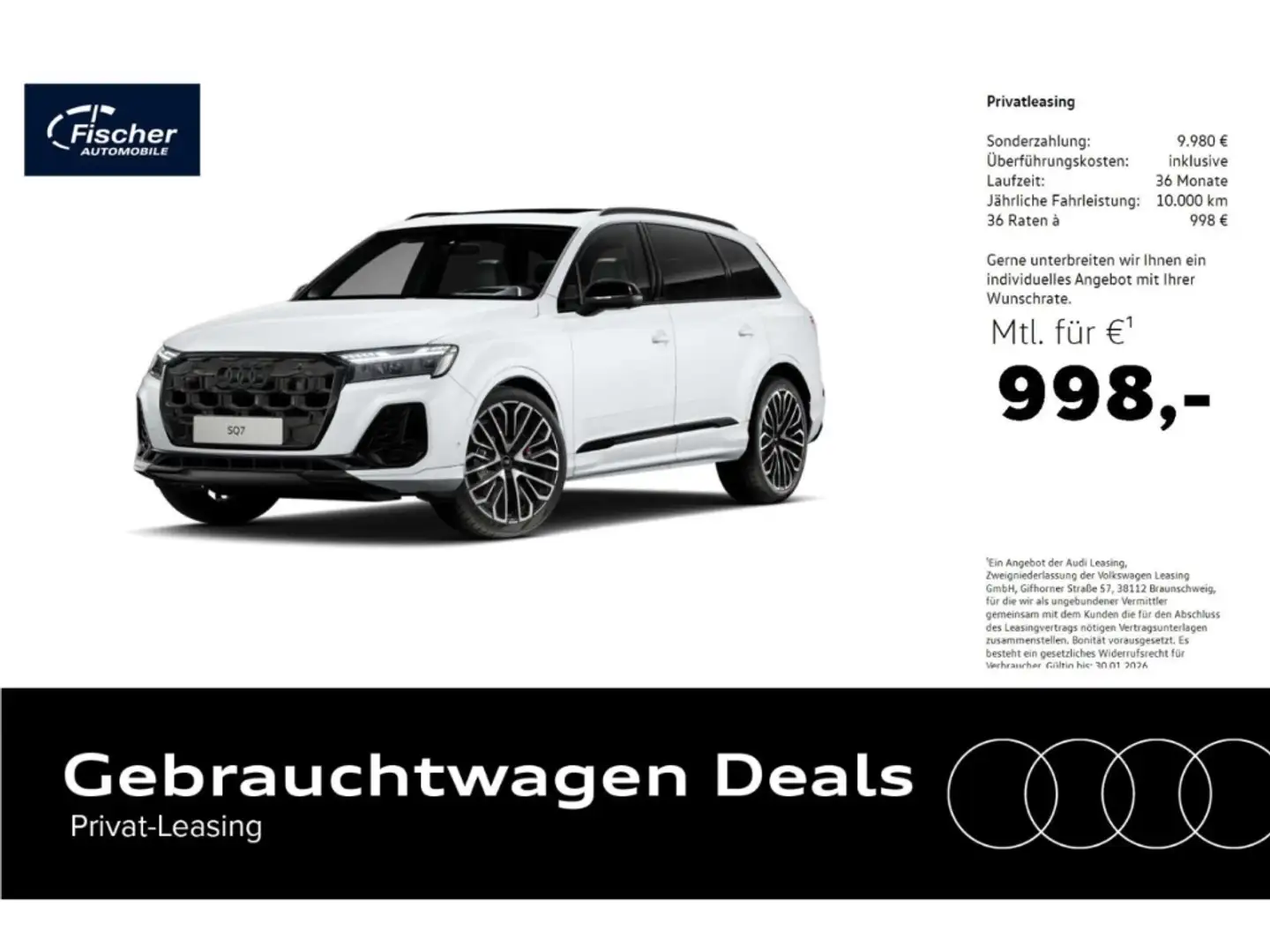 Audi SQ7 TFSI quattro 7Sitze/AHK/P-Dach/Matrix/StHz Weiß - 1