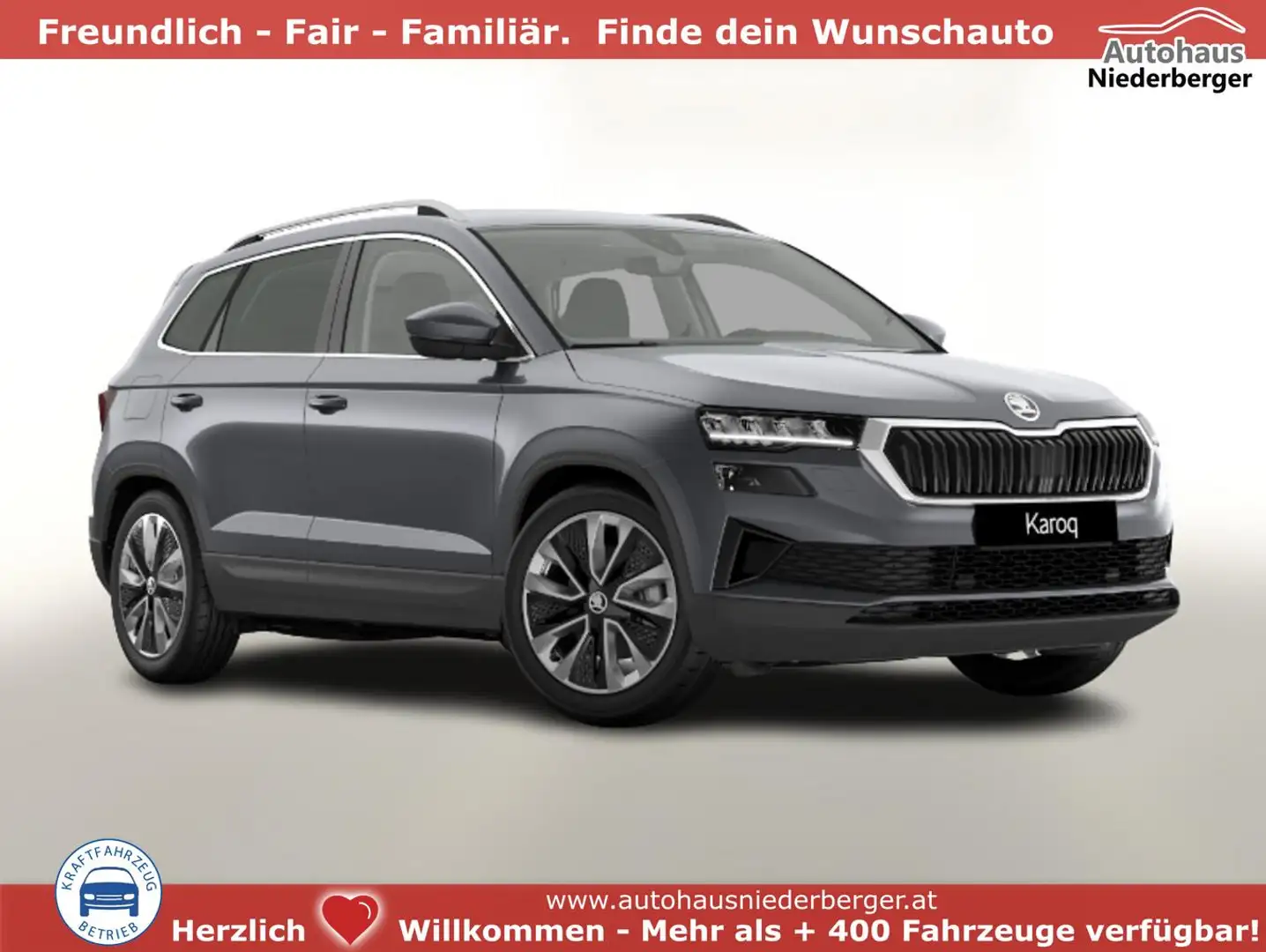 Skoda Karoq Selection DSG Selec AHK 18Z ACC Kessy SunS SHZ ... Grau - 1