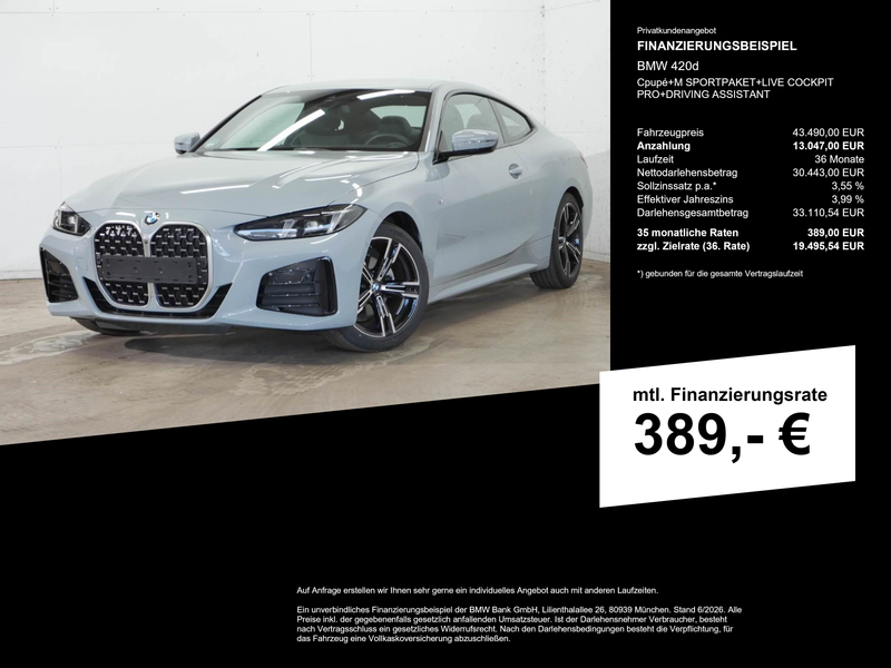 BMW 420 d Cpupé+M SPORTPAKET+LIVE COCKPIT PRO+DRIVING ASSI — photo 2