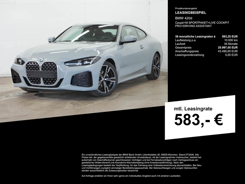 BMW 420 d Cpupé+M SPORTPAKET+LIVE COCKPIT PRO+DRIVING ASSI — photo 3