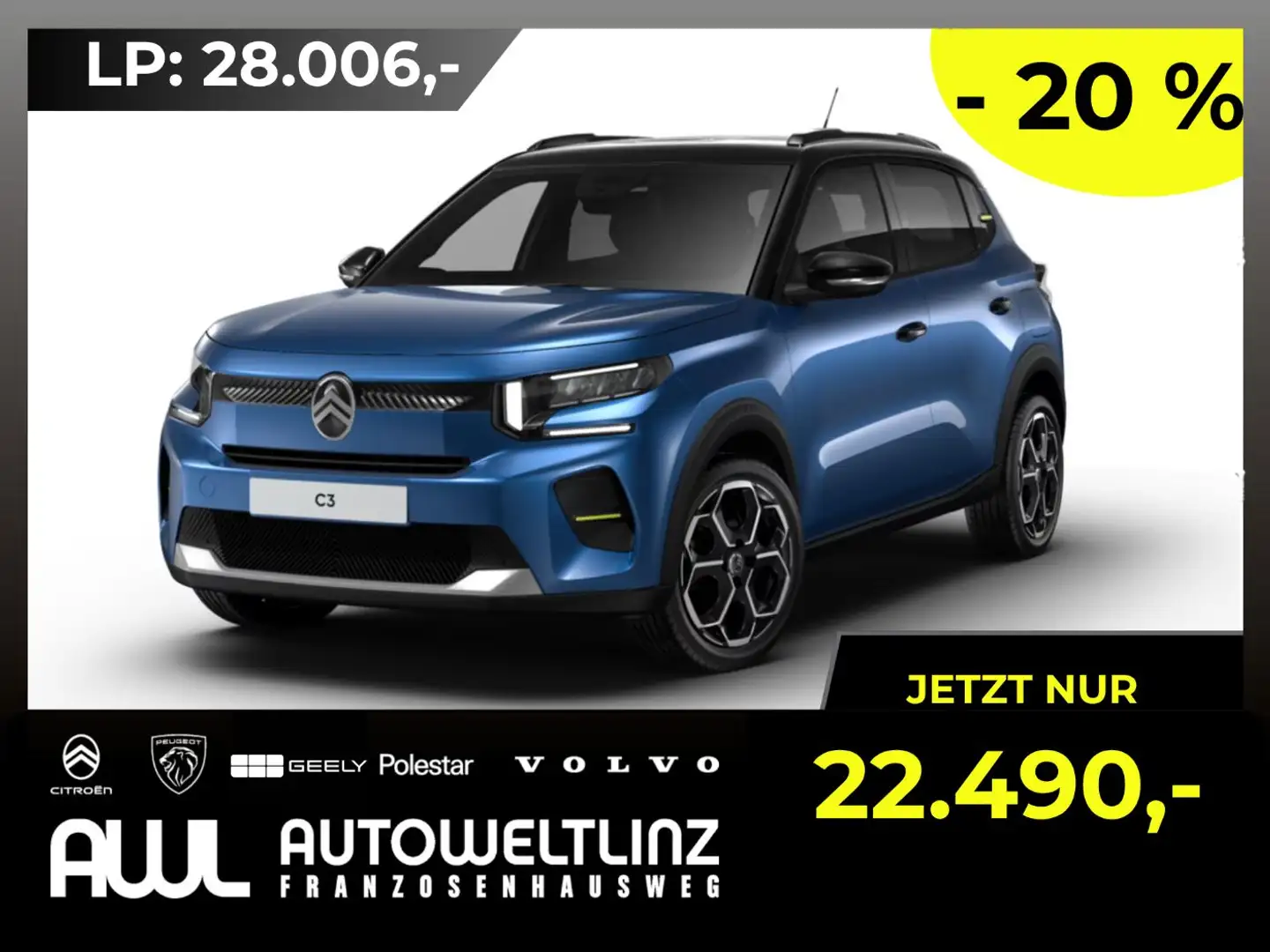 Citroen C3 110PS Hybrid MAX !MEGADEAL! Blau - 1