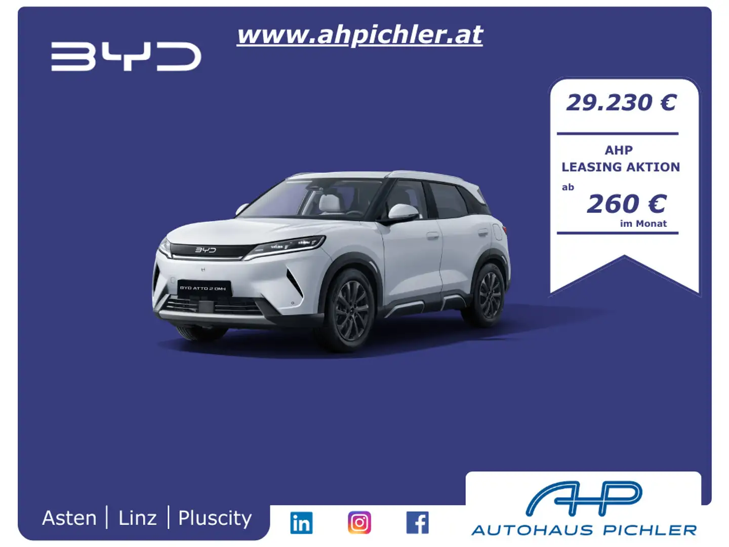 BYD Atto 2 Atto2 DM-i PHEV 18kWh 212PS Boost Österreich Pa... Weiß - 1