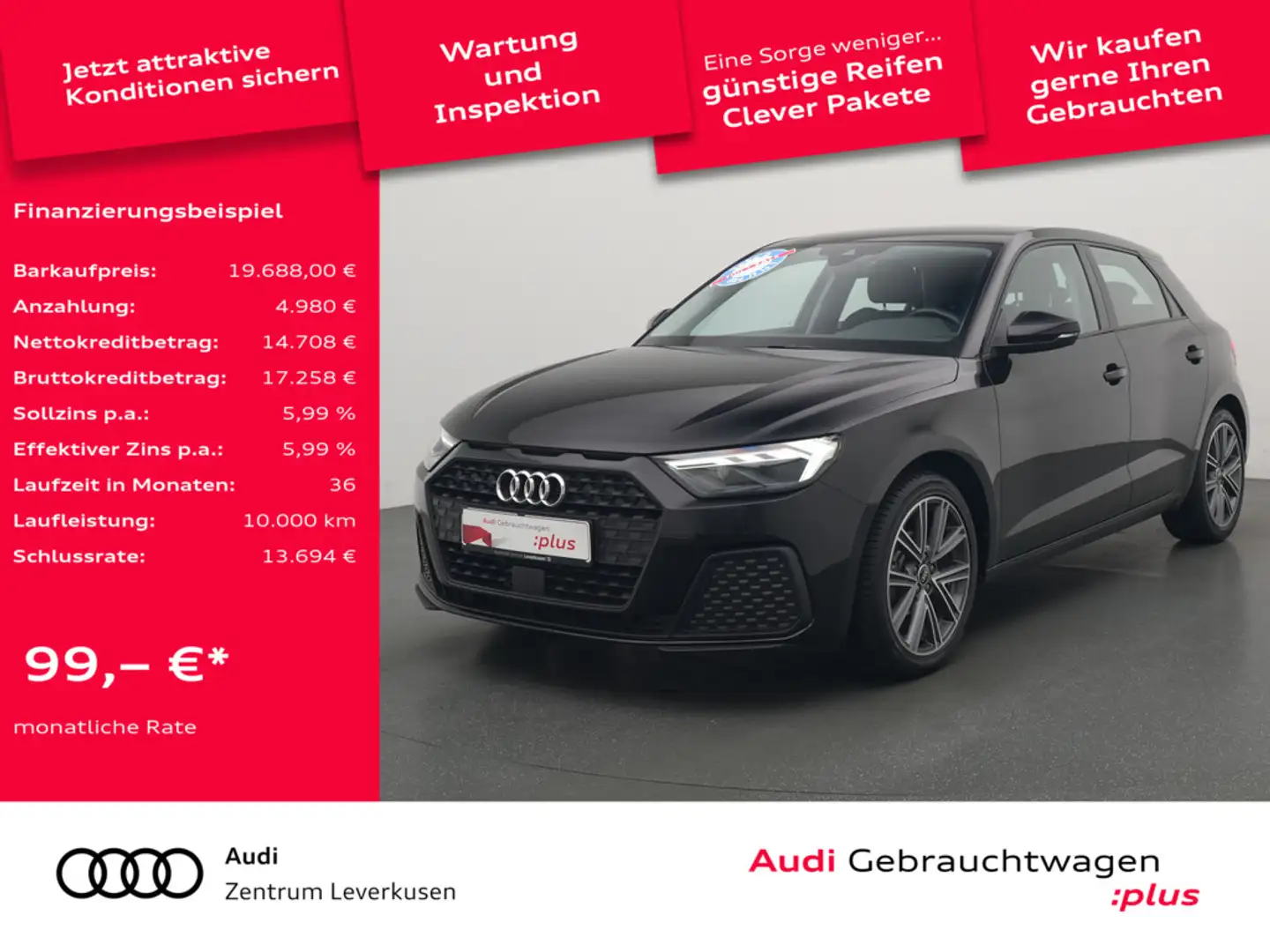 Audi A1 Sportback VIRT NAVI LED PDC Noir - 1
