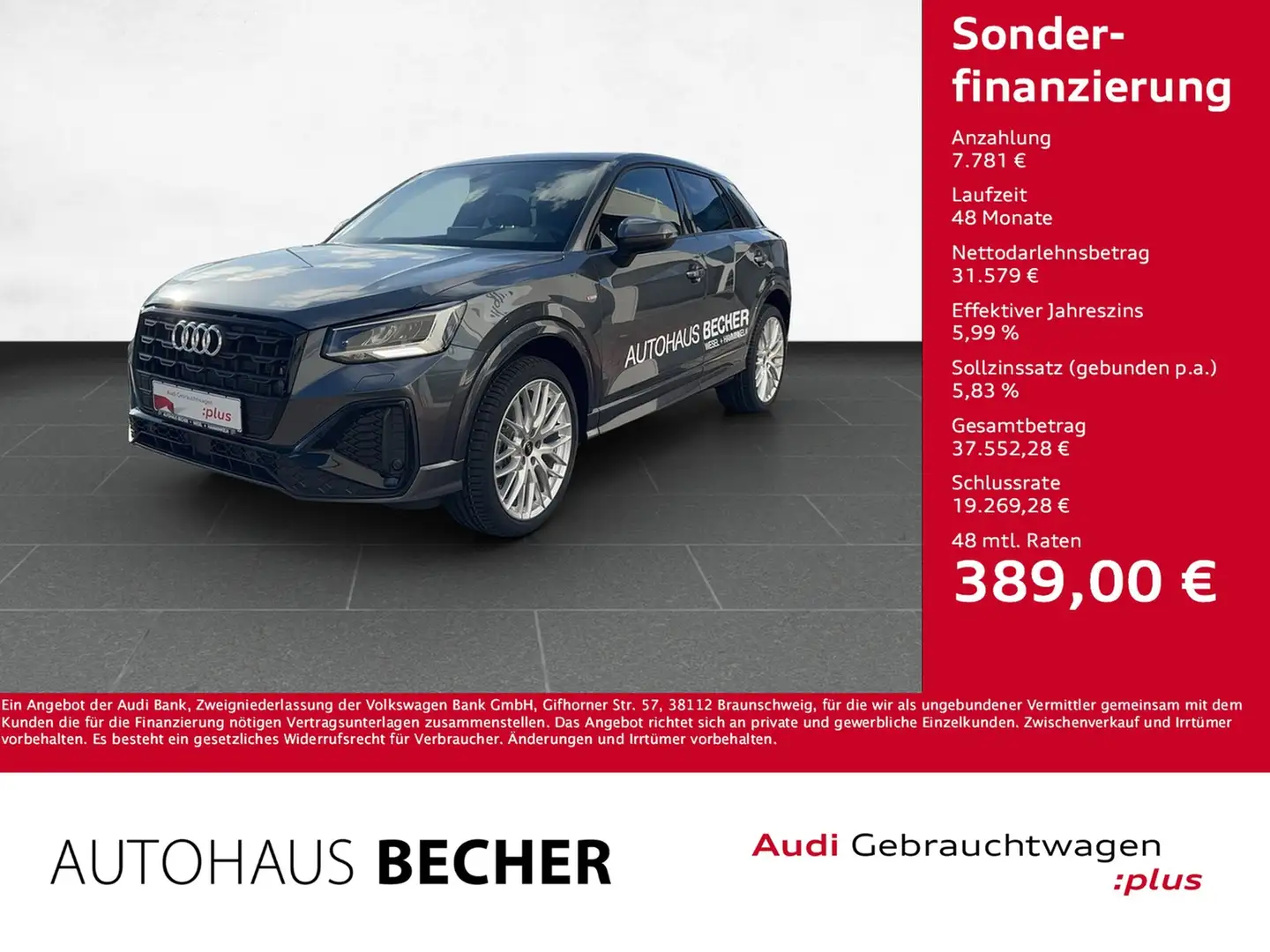 Audi Q2 S line 35 TFSI S tronic /AHK/NAVI/Rückfahrk/ Grau - 1