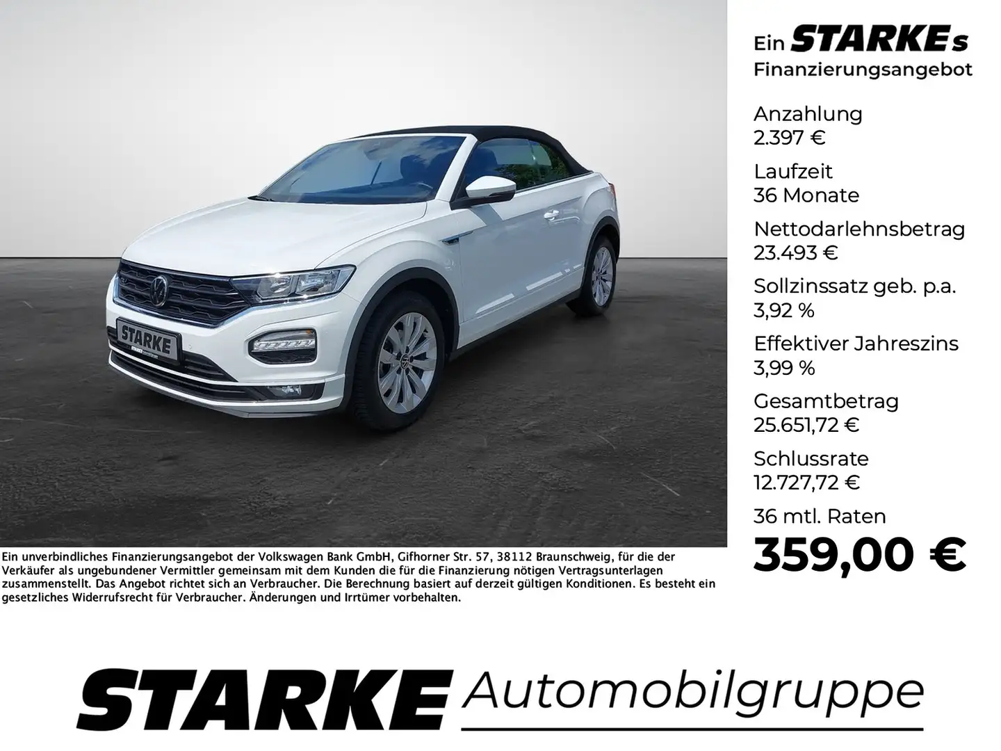 Volkswagen T-Roc Cabriolet 1.5 TSI DSG R-Line Weiß - 1