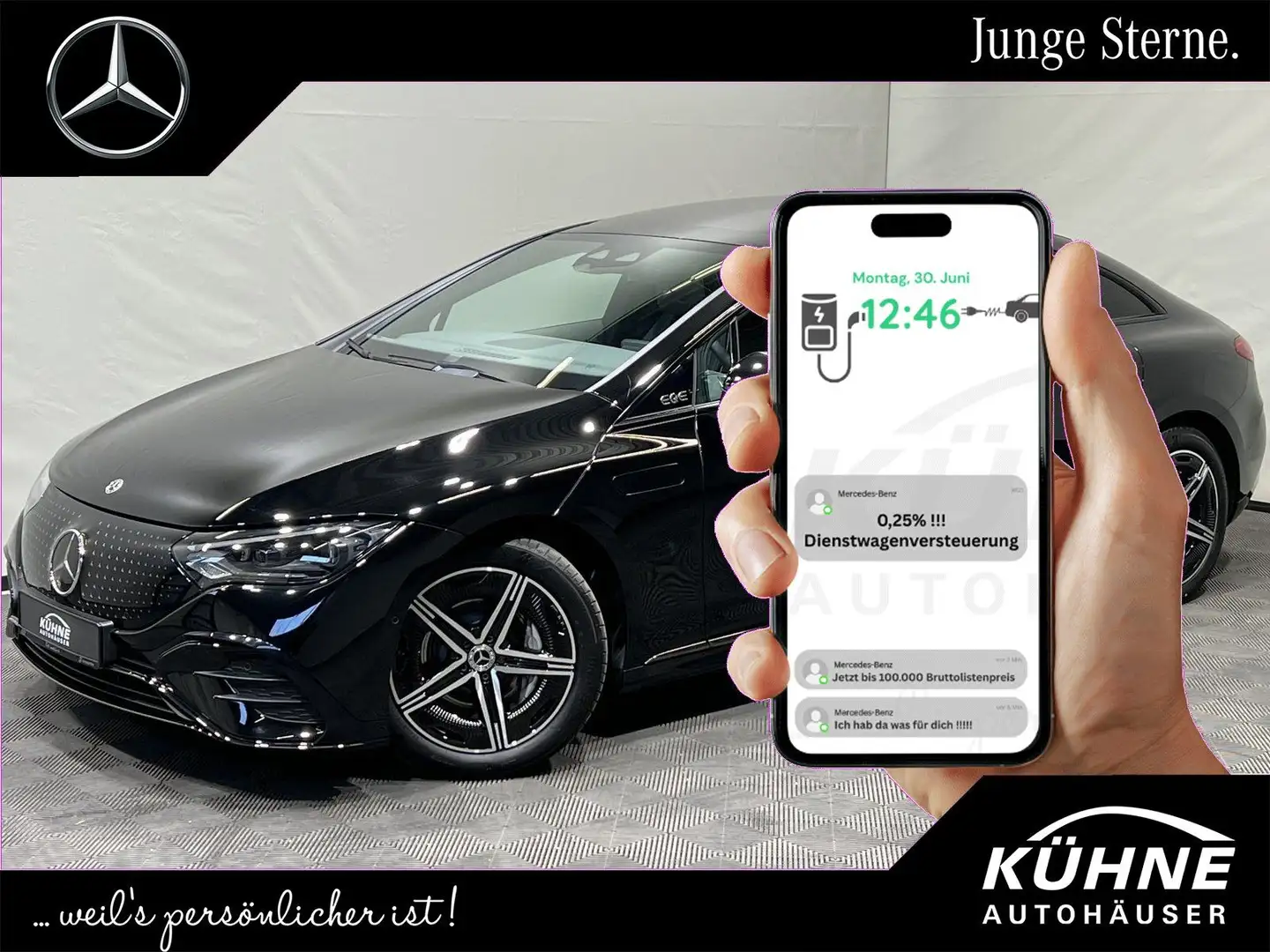 Mercedes-Benz EQE 350 4M AMG Premium Night+Augmented+22KW !!! Schwarz - 1