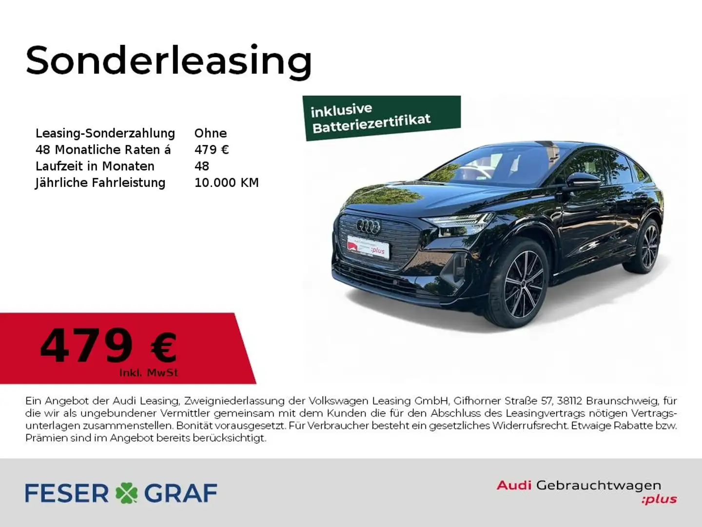 Audi Q4 e-tron Q4 Sportback e-tron 45 quattro S line/Kamera/Nav Schwarz - 1