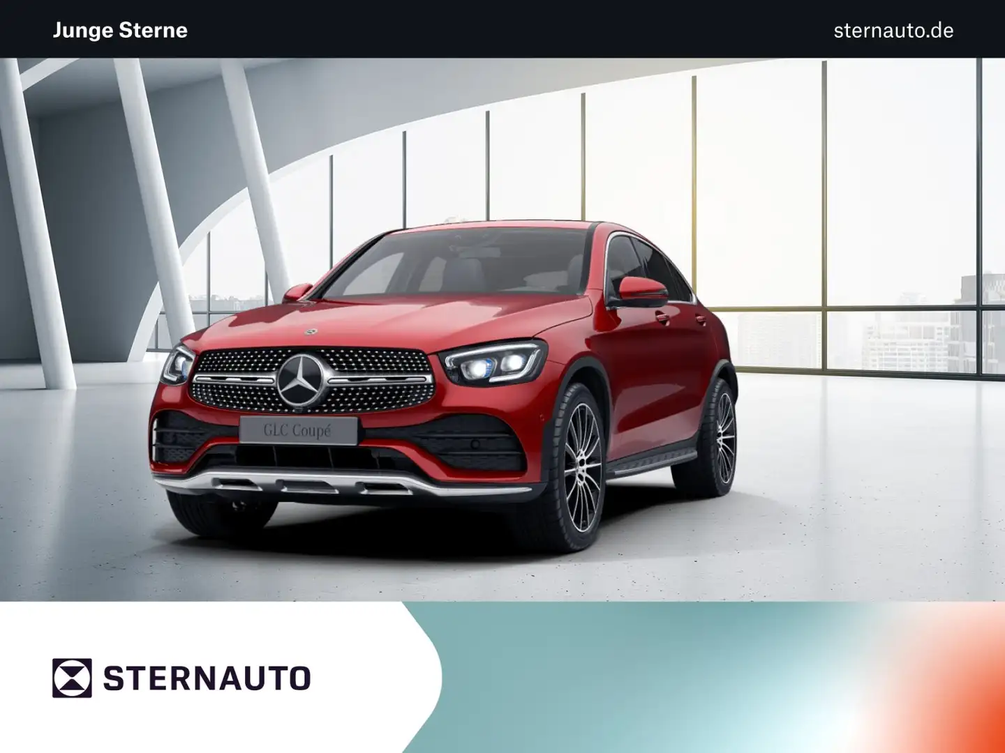 Mercedes-Benz GLC 300 GLC 300 d 4M Coupé AMG Airm Standh Burm SHD  Navi Rood - 1