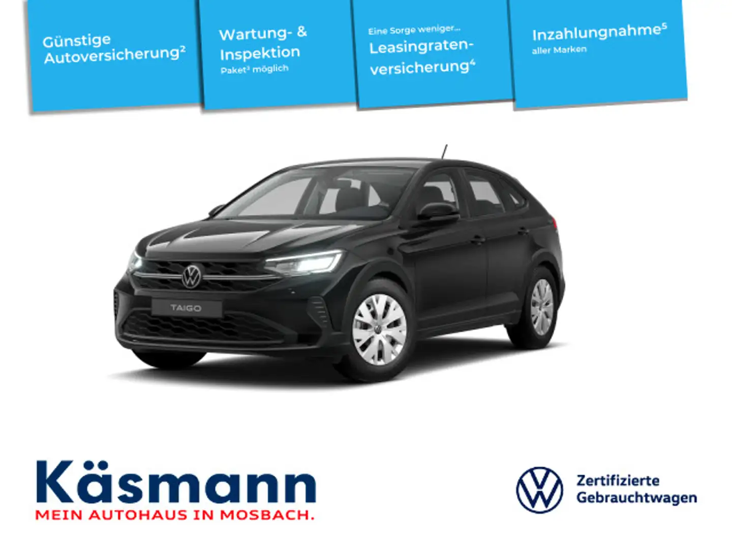 Volkswagen Taigo 1.0TSI SHZ PDC ALLWETTER 5J.GARANTIE Schwarz - 1