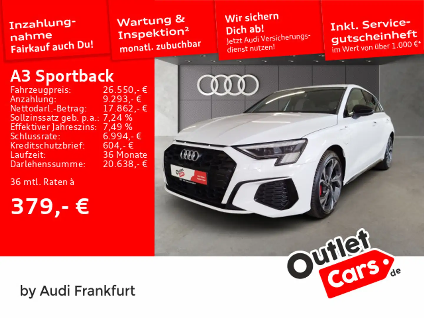 Audi A3 45 TFSI e S tronic S line MatrixLED Weiß - 1