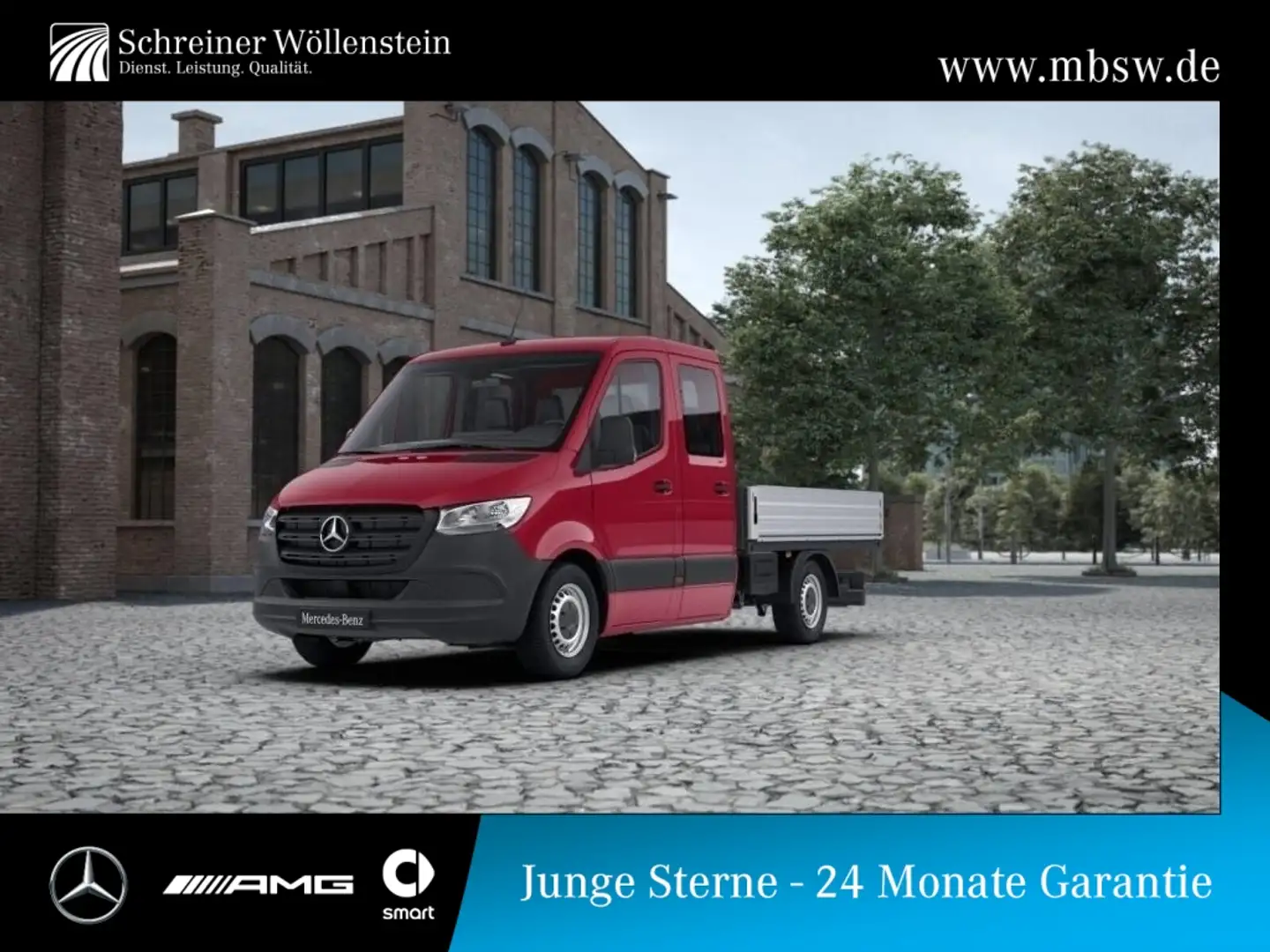 Mercedes-Benz Sprinter 314 DoKa Pritsche L2 *StandHZ*Klima* Rot - 1