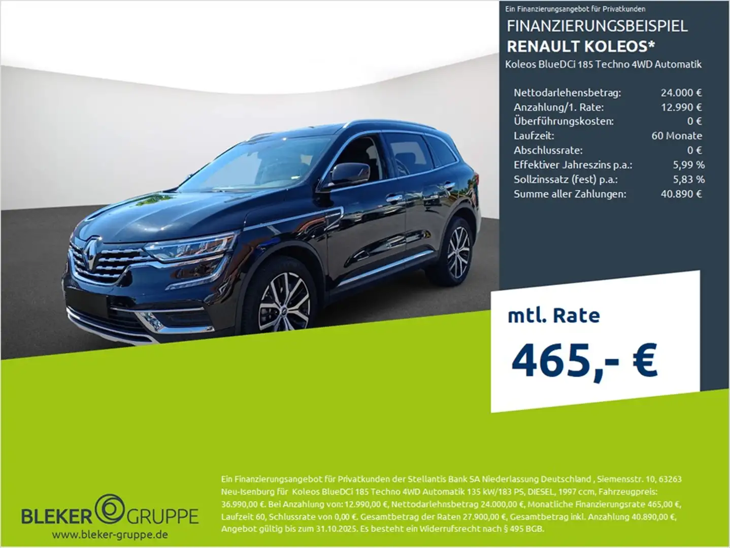 Renault Koleos Koleos BlueDCi 185 Techno 4WD Automatik Schwarz - 1