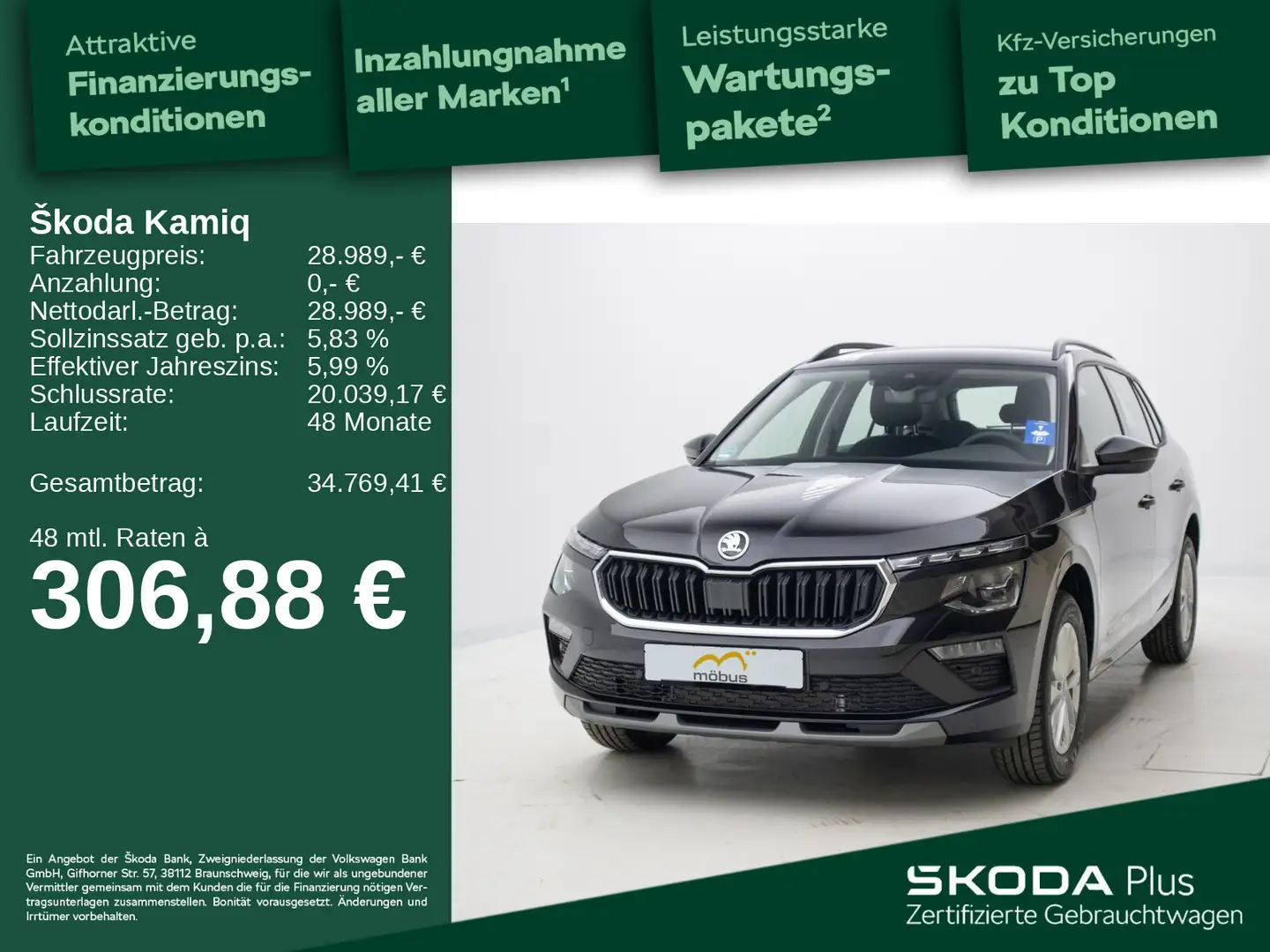 Skoda Kamiq Selection 1.0 TSI DSG*AHZV*LHZ*VC*LED Schwarz - 1