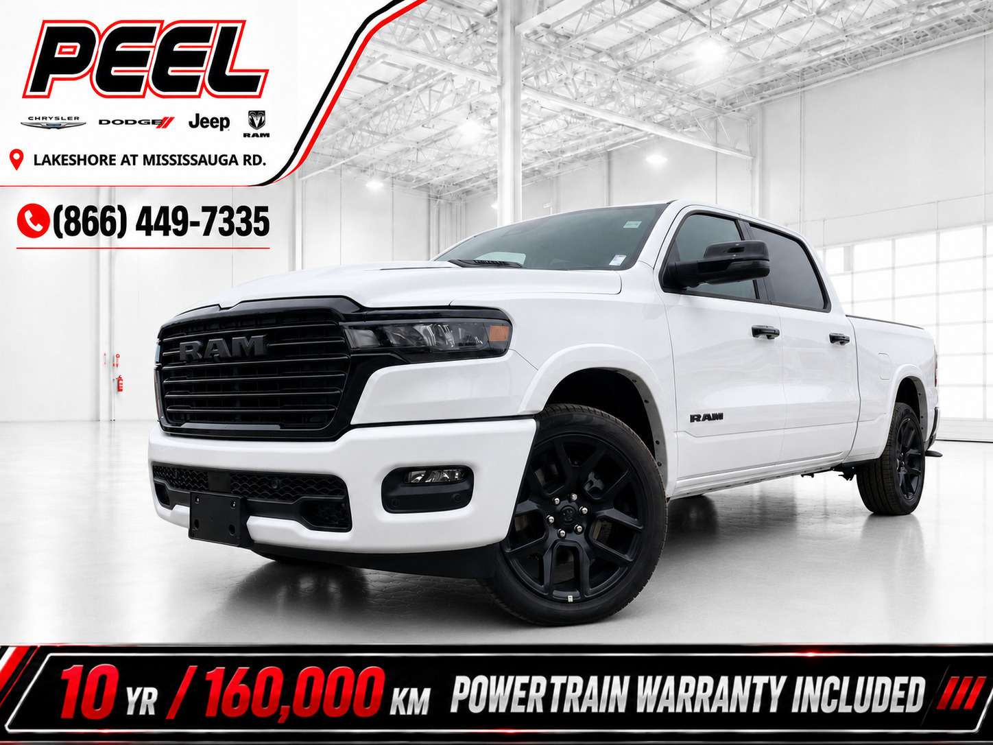 White 2026 RAM 1500 Pickup Truck Four-Wheel Drive 8-Speed Automatic