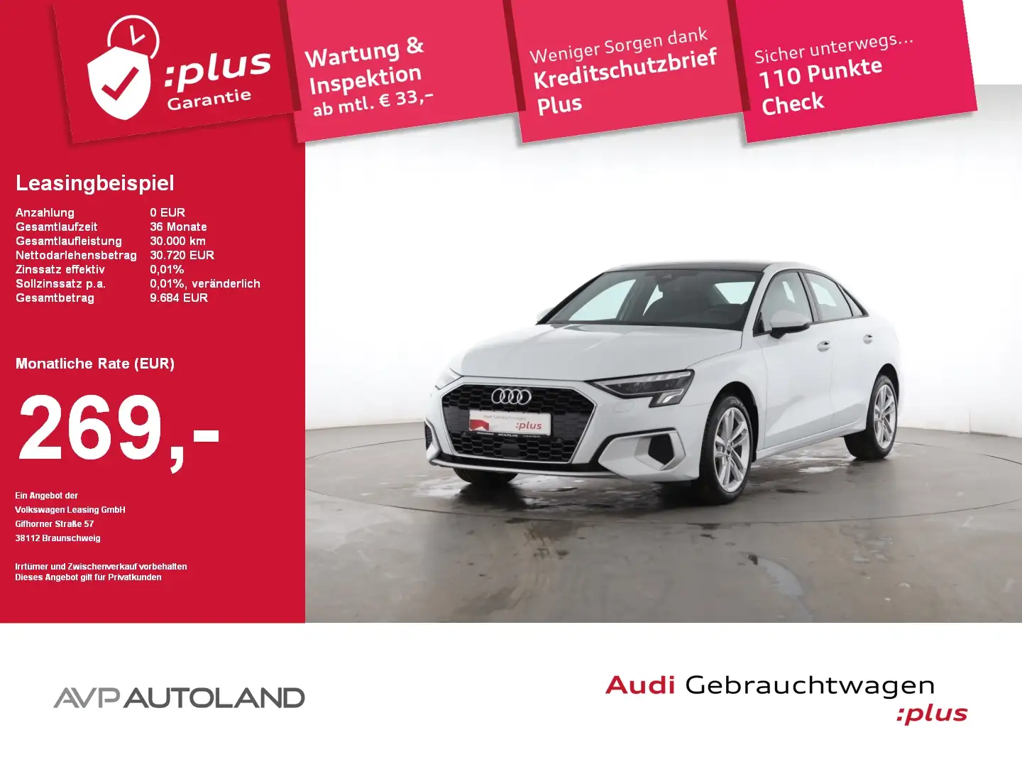 Audi A3 Limousine 30 TFSI S tronic advanced | AHK | Blanc - 1