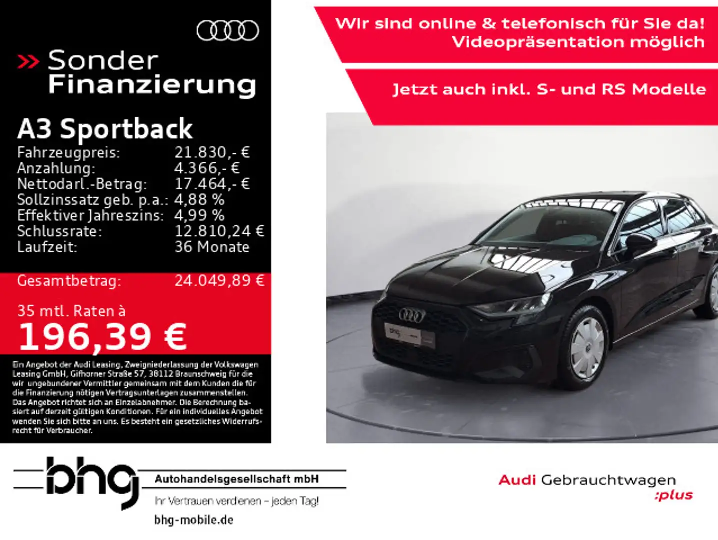 Audi A3 30 TFSI 81(110) kW(PS) *LED*DAB*BLU Schwarz - 1