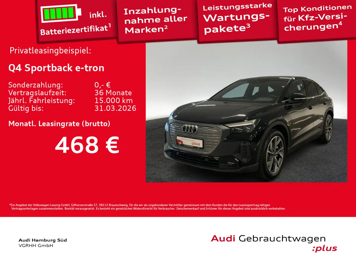 Audi Q4 e-tron Q4 Sportback 45 e-tron 2xS LINE/ACC/W-PUMPE/AHK Schwarz - 1