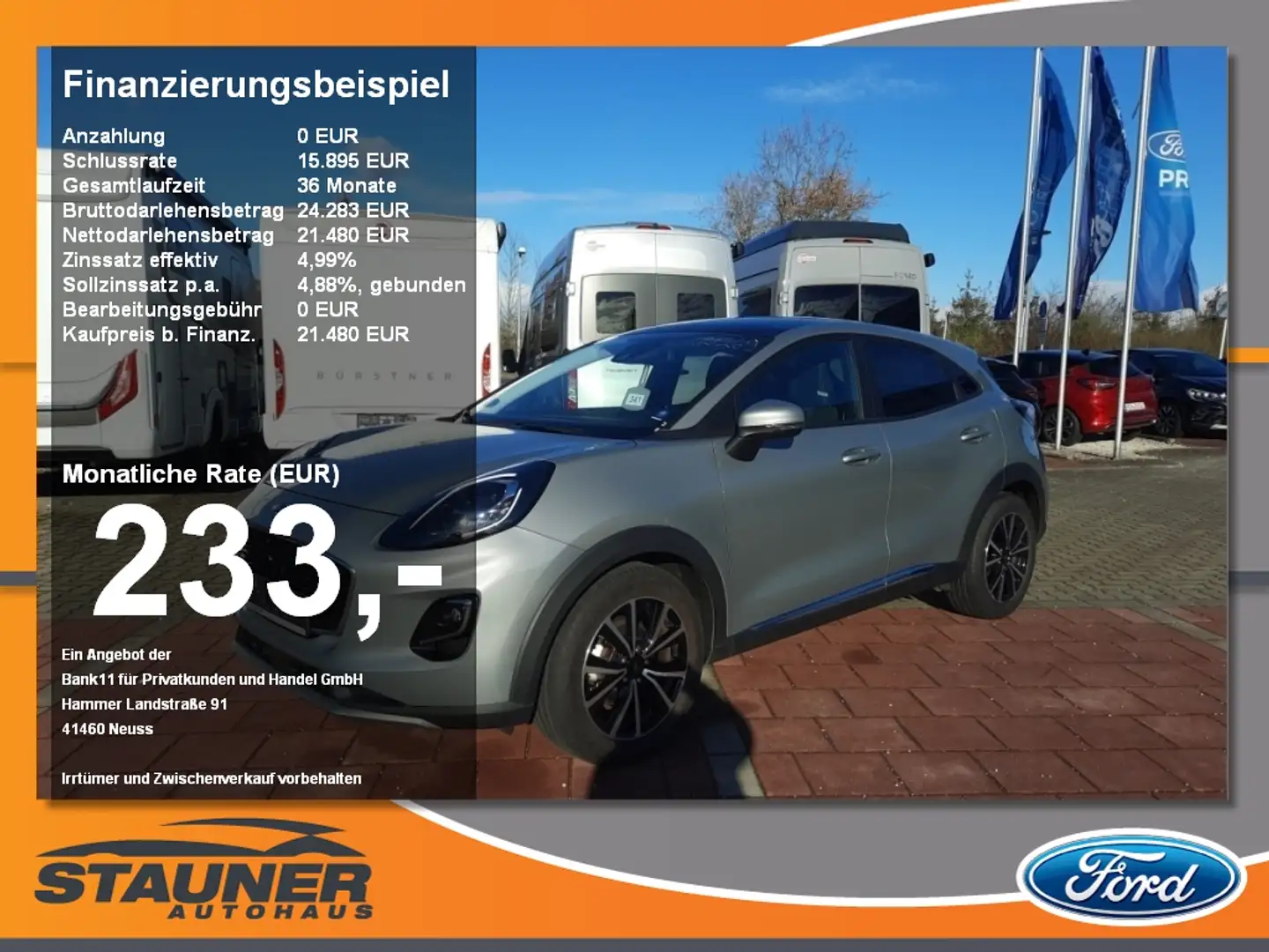 Ford Puma 1.0 EcoBoost MH Titanium Pano Navi LED SHZ Silber - 1