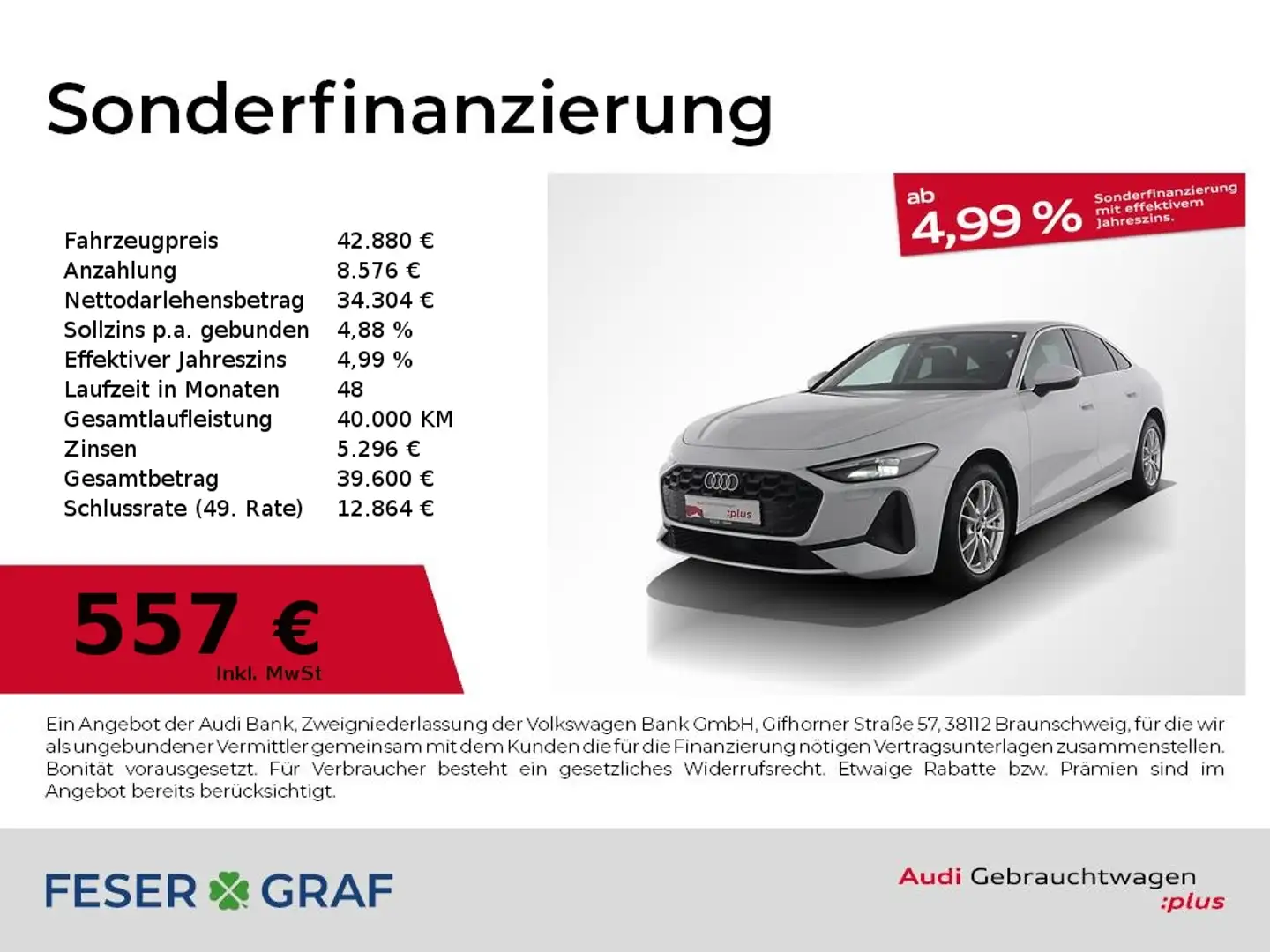 Audi A5 Lim. TDI S tronic V-Cockpit/Navi/Sportsitze Weiß - 1