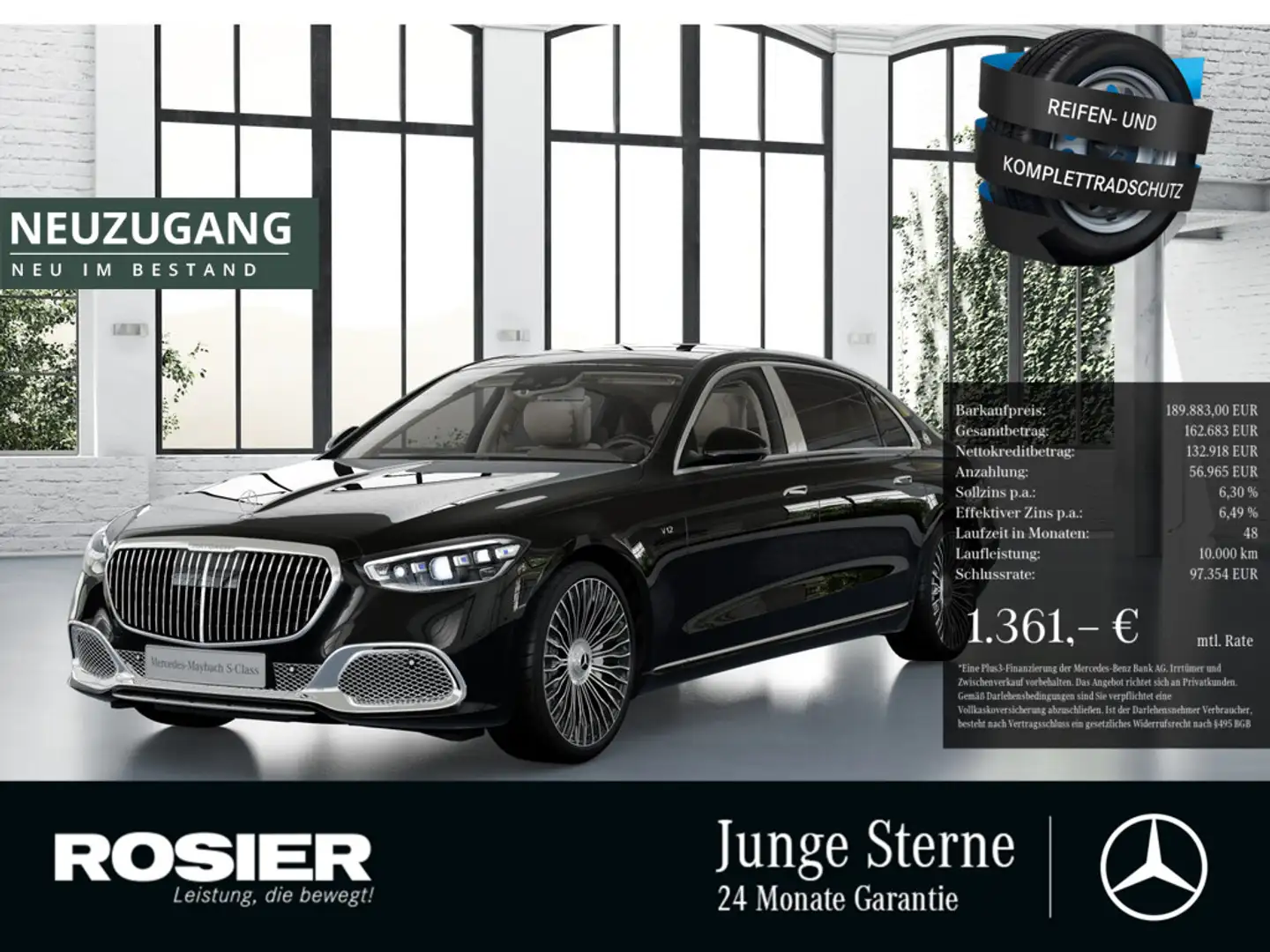Mercedes-Benz S 680 4M Maybach FirstClass Burm4D Kelche ACC Schwarz - 1