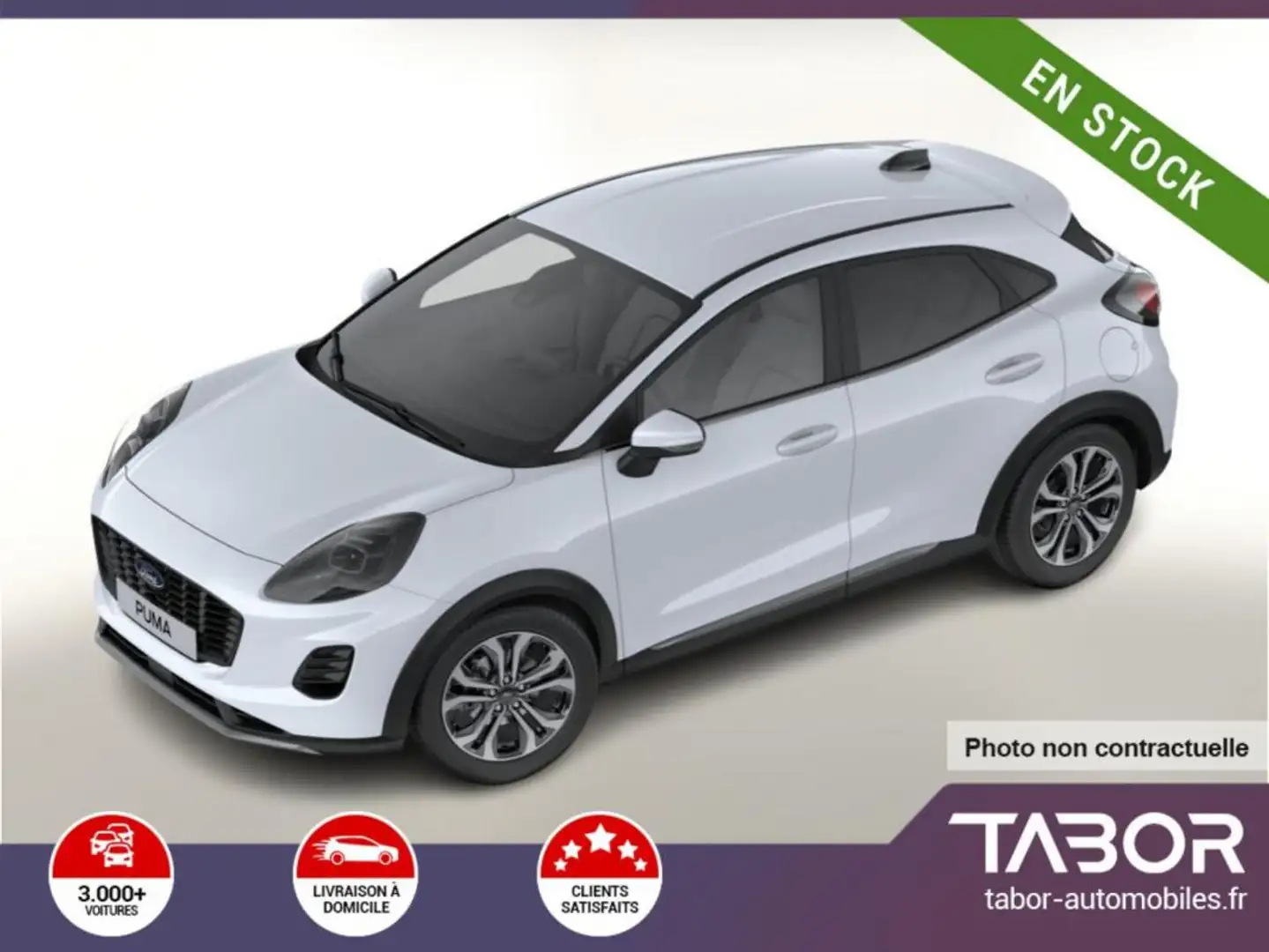 Ford Puma 1.0 EB 155 MHEV A7 Tit ACC 360° LED Blanc - 1