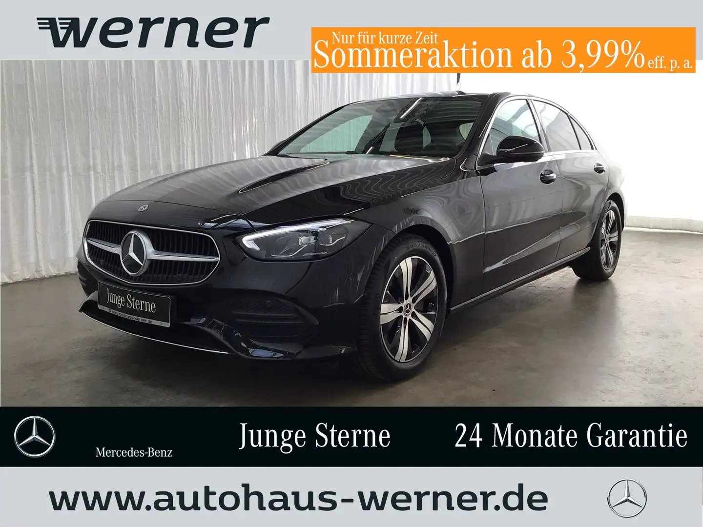Mercedes-Benz C 200 AVANTGARDE ADVANCED AHK TOTWINKEL WDGLAS Schwarz - 1