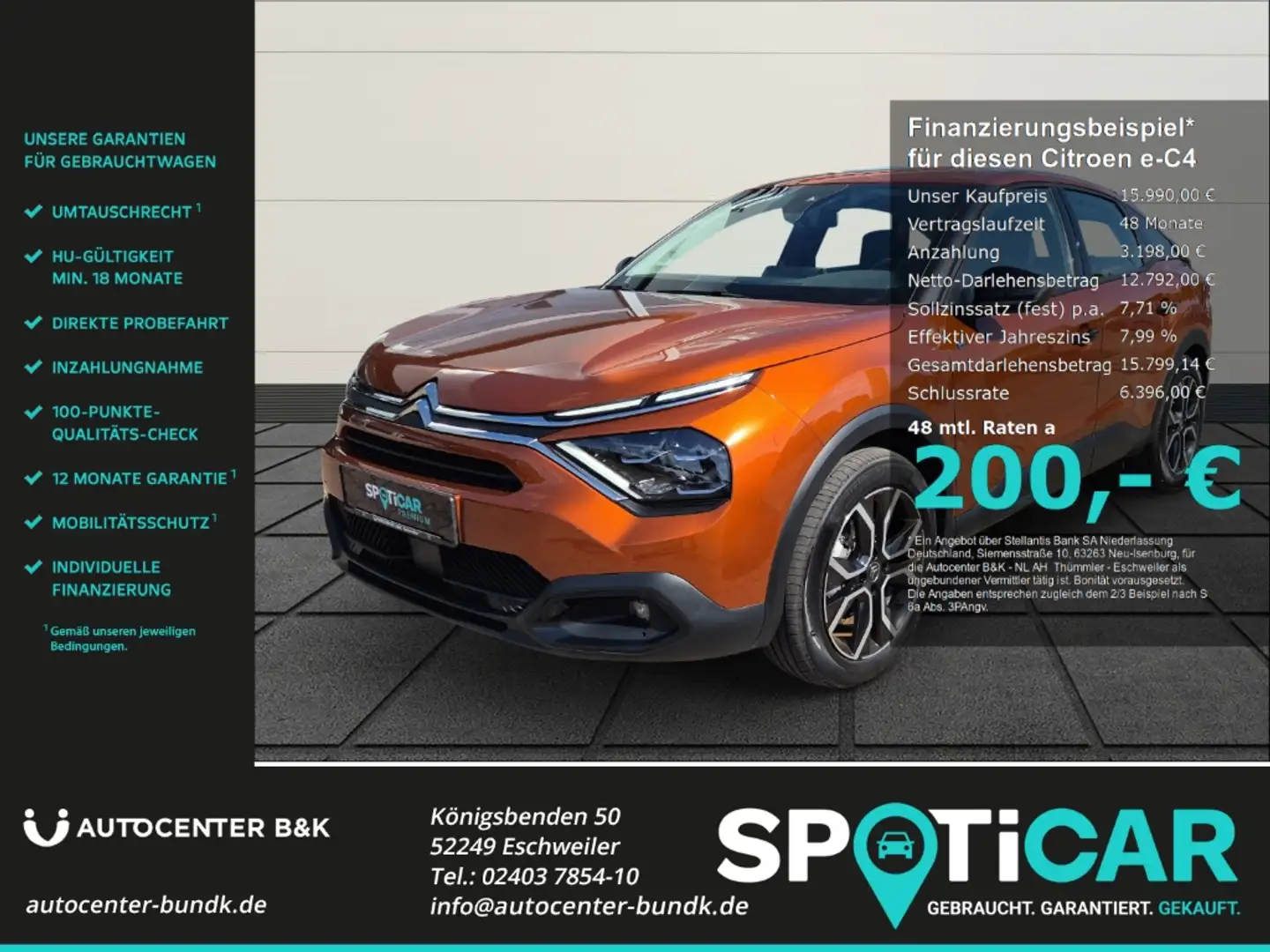 Citroen E-C4 Electric 136 FEEL SHZ Kamera Apple CarPlay Android Auto Dig Braun - 1