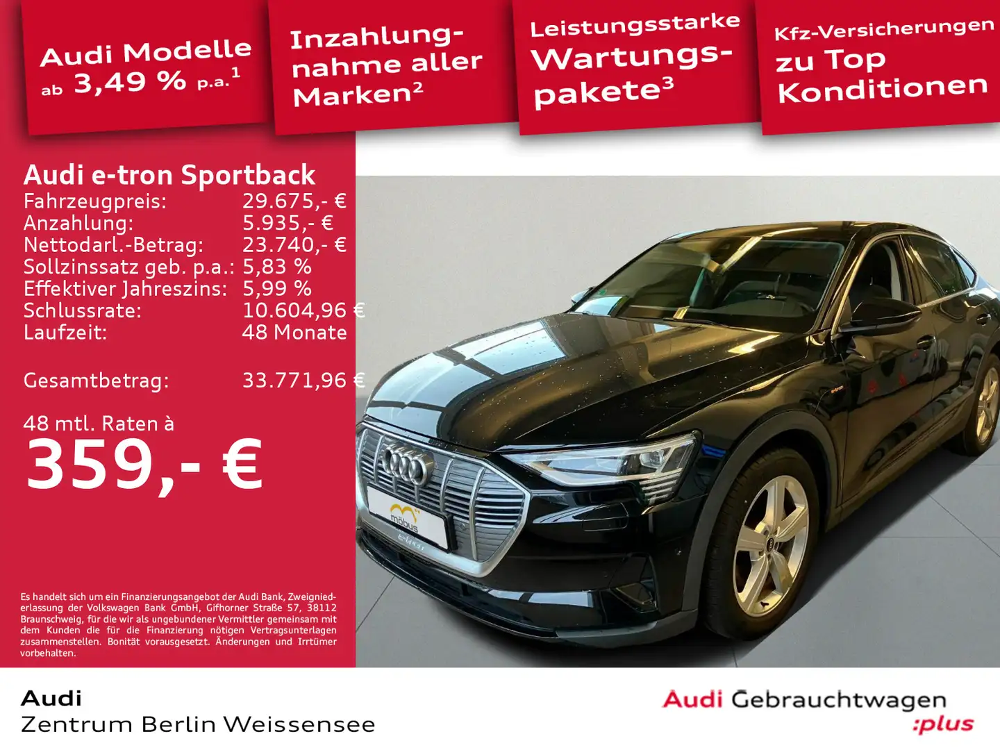 Audi e-tron 50*QU*LED*RFK*NAVI*SHZ*GRA*LUFT Schwarz - 1