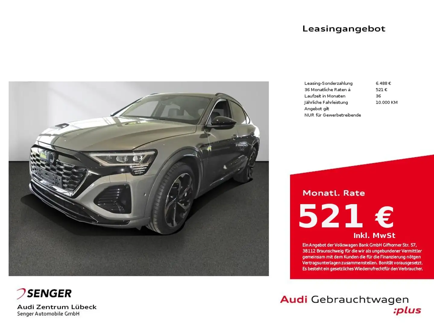 Audi Q8 e-tron Sportback S line 50 quattro Luftfeder. Grau - 1
