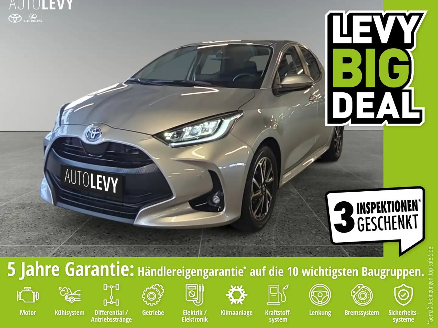 Toyota Yaris 1.5 Team D +Allwetter+CarPlay+SitzHeiz.+PDC Grau - 1