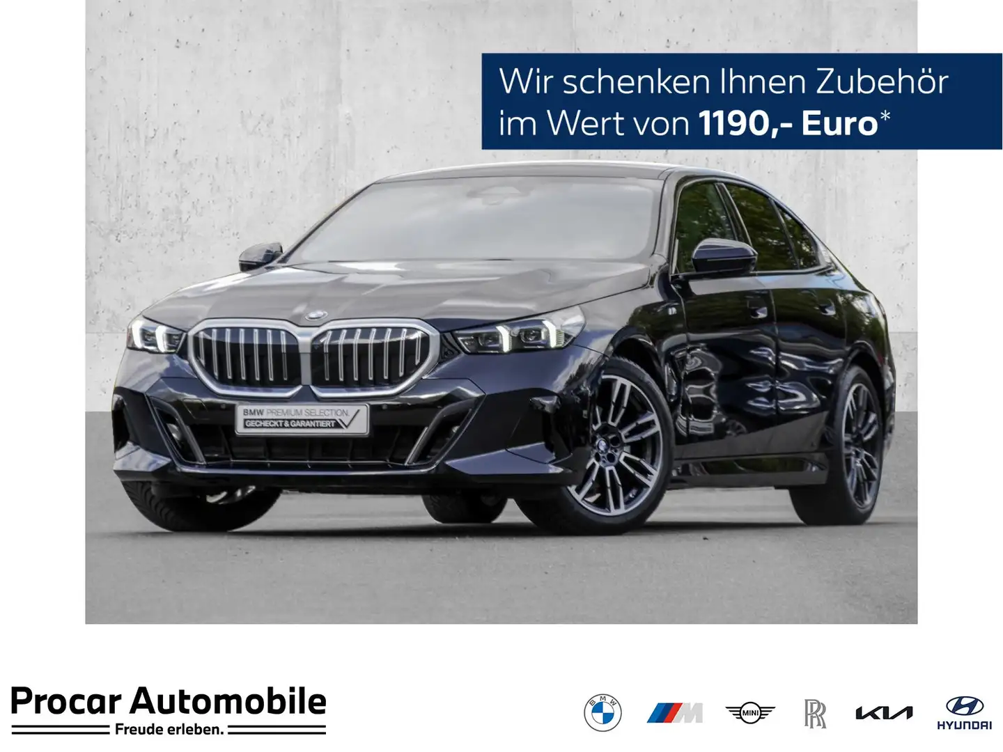 BMW 520 i M Sport HUD ACC AHK 360°KAM RFK NAVI LED Schwarz - 1