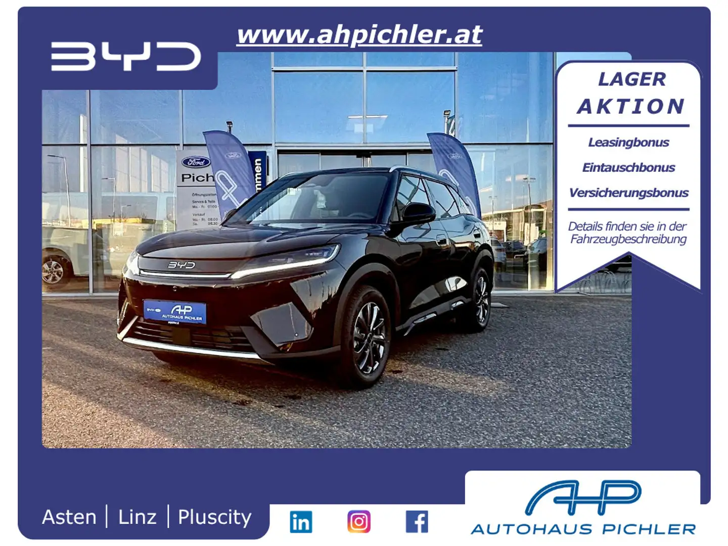 BYD Atto 2 Atto2 DM-i PHEV 18kWh 212PS Boost Österreich Pa... Schwarz - 1