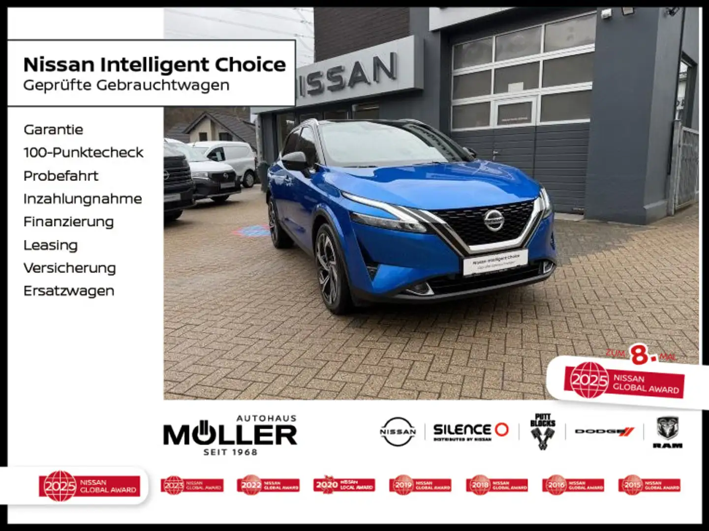 Nissan Qashqai 1.3 DIG-T AT Tekna+ HUD Leder PGD BOSE Blau - 1