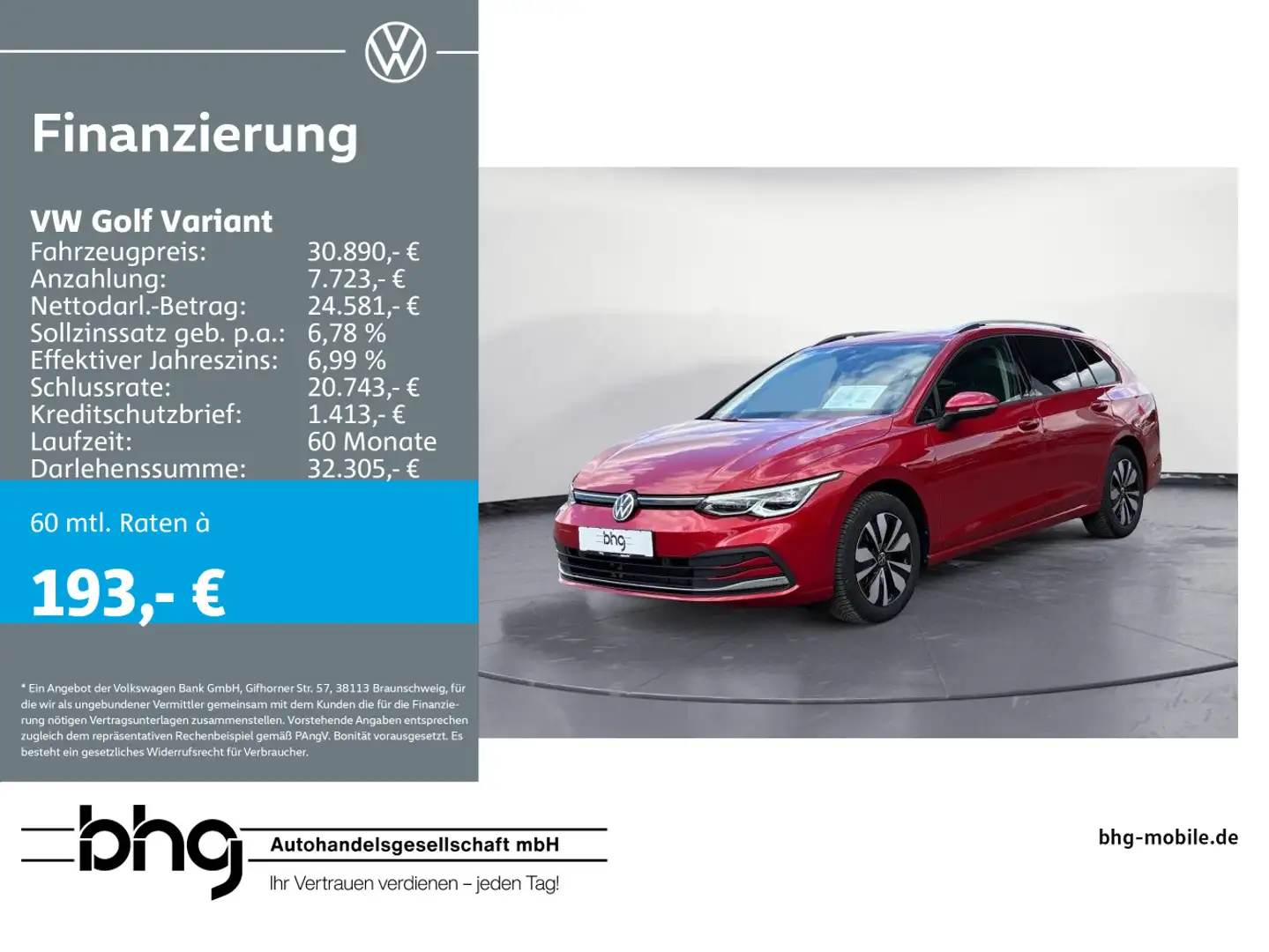 Volkswagen Golf Variant 1.5 eTSI Life DSG IQ.LIGHT PANO HUD Rot - 1
