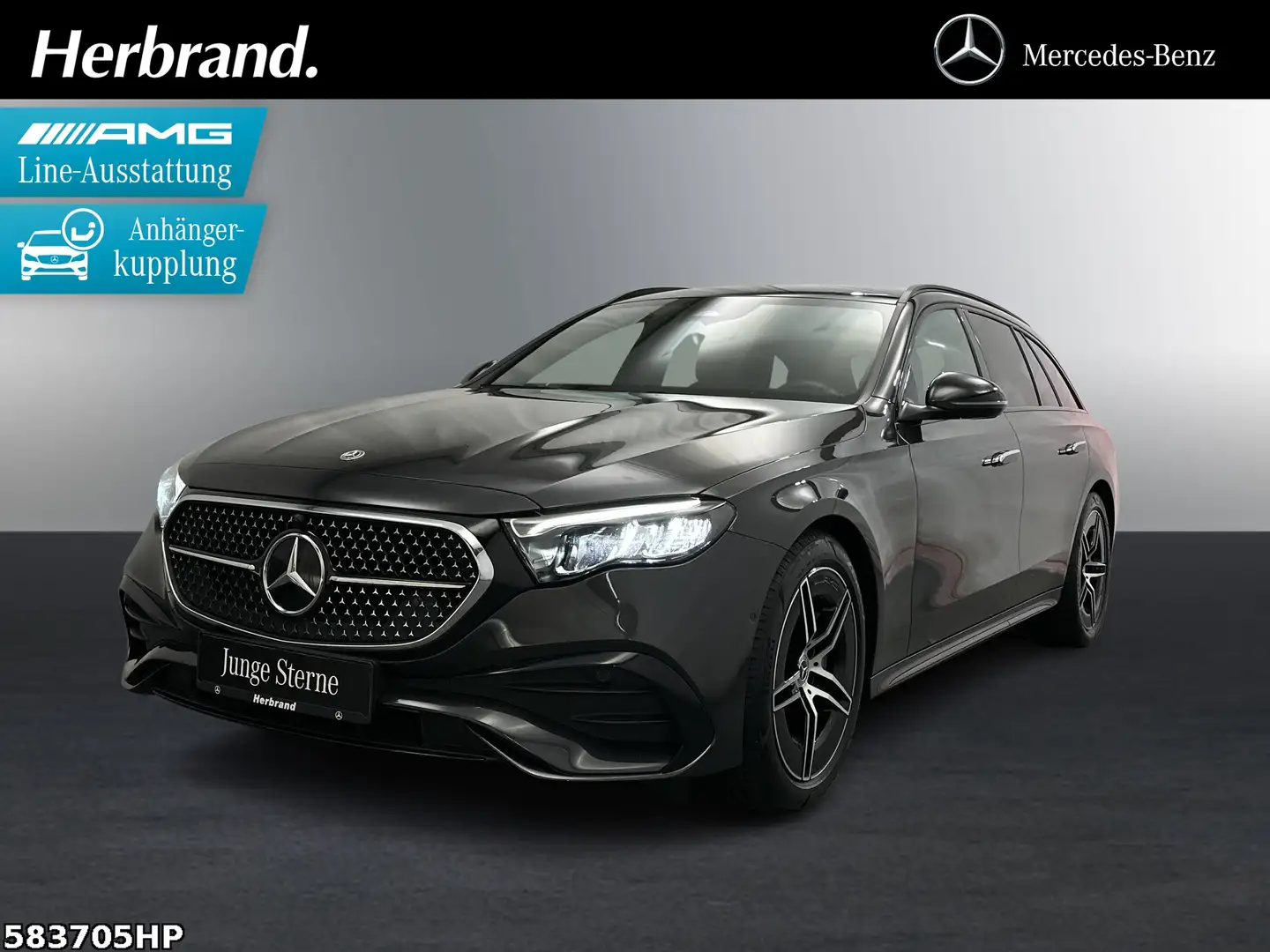 Mercedes-Benz E 220 d T AMG  Night AHK Lenkradhzg. Winter 19". Grau - 1