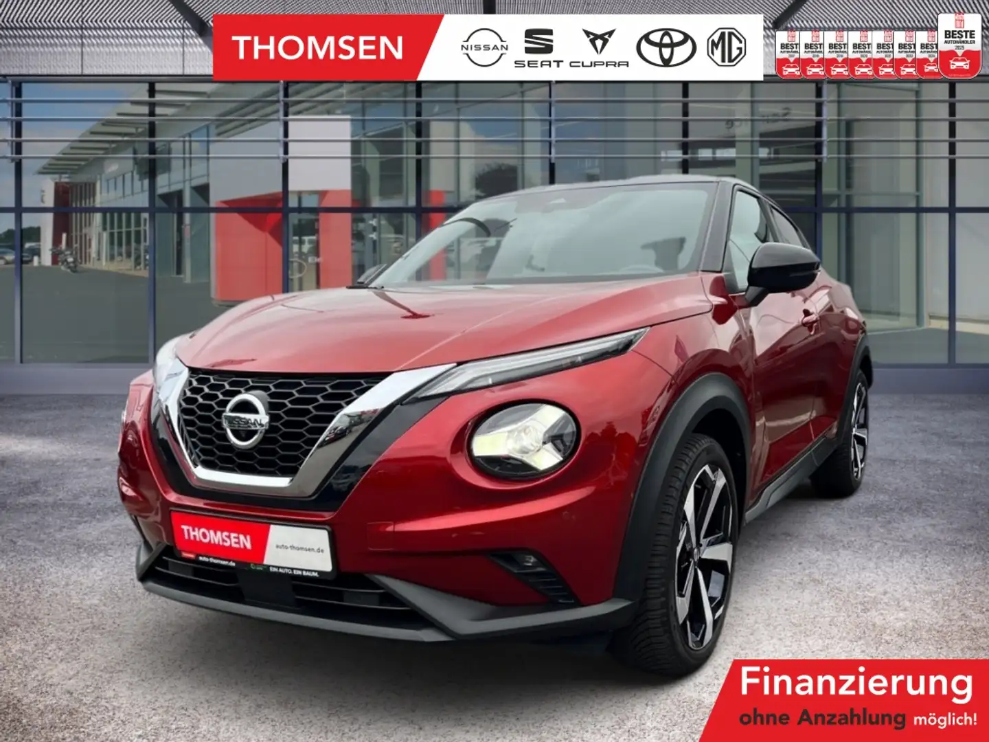 Nissan Juke 1.0 DIG-T Tekna ACC DSG LED AUT Winterp. Rojo - 1