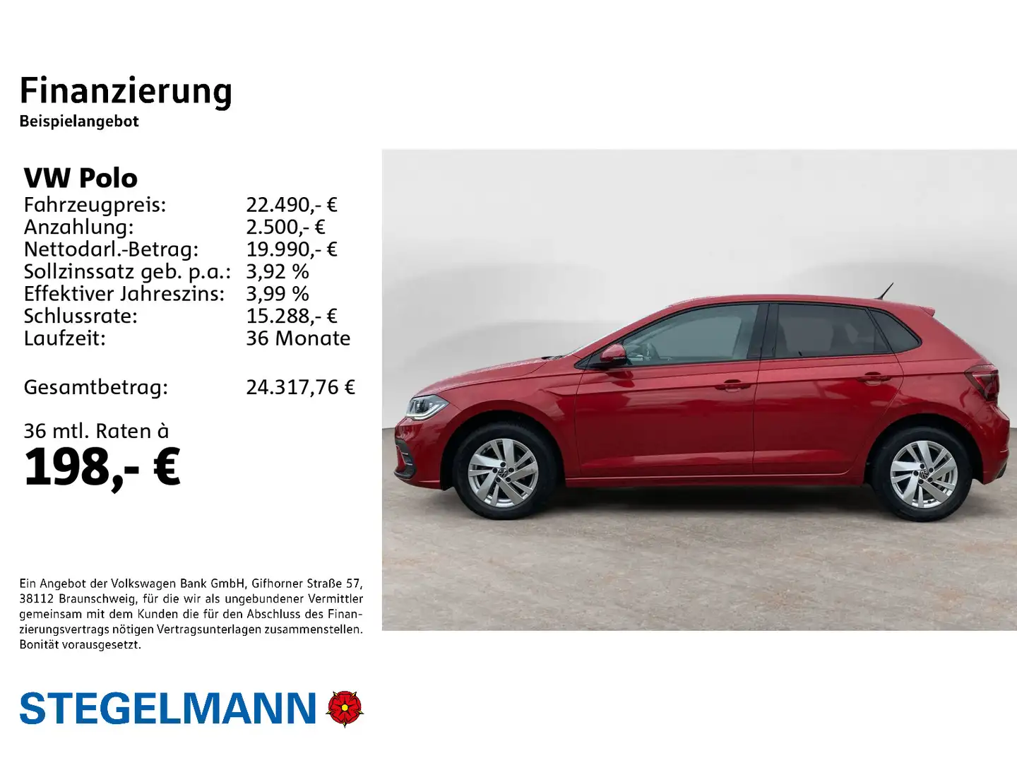 Volkswagen Polo VI 1.0 TSI DSG Facelift Style *Navi*LED*Sit Rot - 2