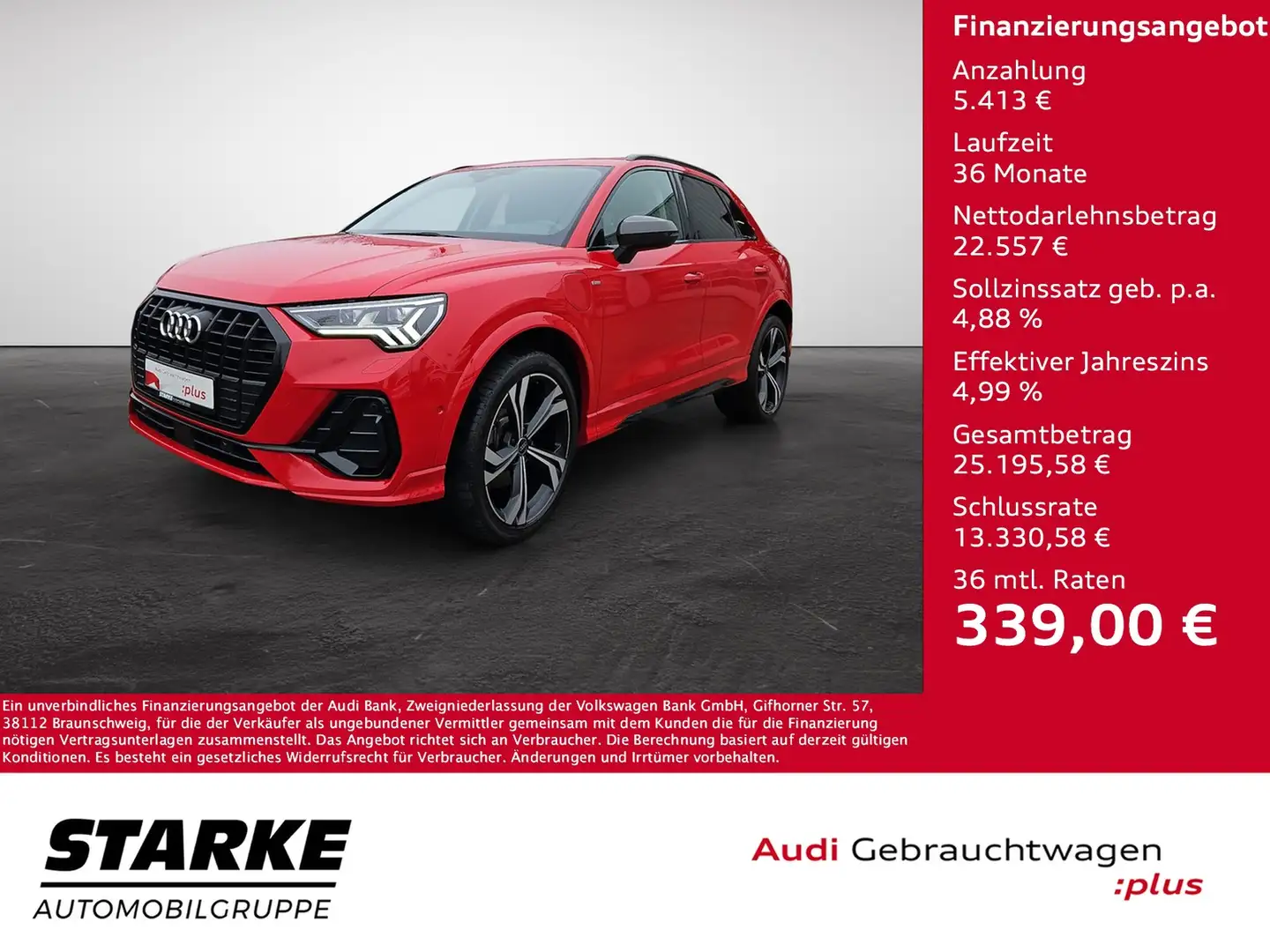 Audi Q3 45 TFSI e S tronic S line NaviPlus Matrix 20-Zo... Rot - 1