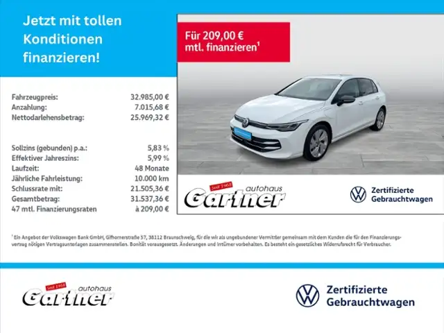 Volkswagen Golf VIII GOAL 1,5 l DSG eHybrid REAR VIEW AKH DAB+ AC