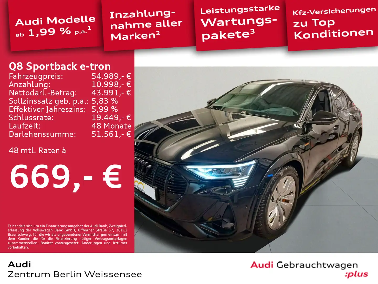 Audi e-tron QUA*MATRIX*B&O*HUD*PANO*360°* Schwarz - 1