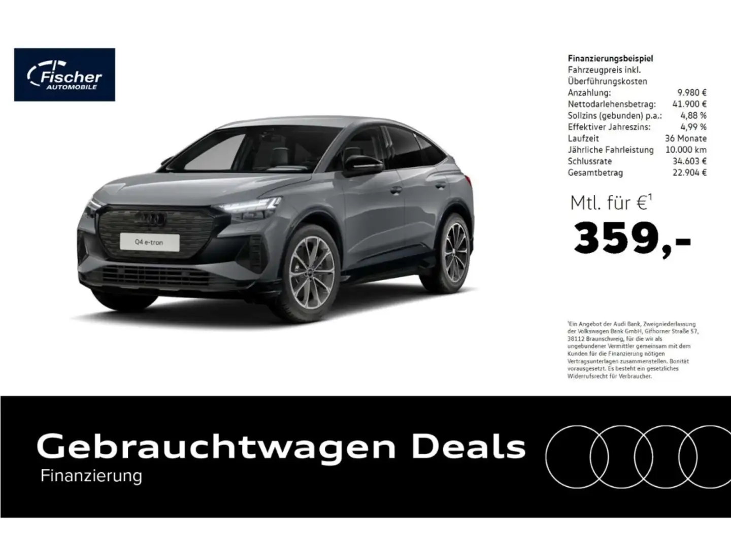 Audi Q4 e-tron Sportback quattro advanced AHK/W-Pumpe Grau - 1