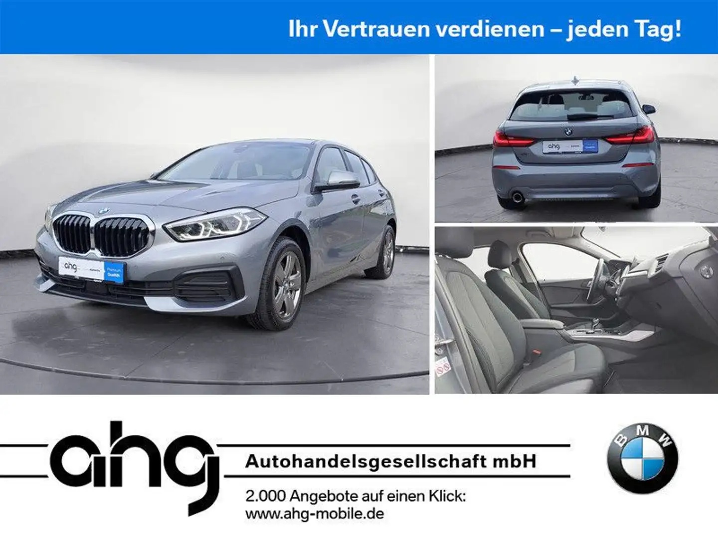 BMW 118 i Advantage Navi Automatik PDC Sitzheizung Grau - 1